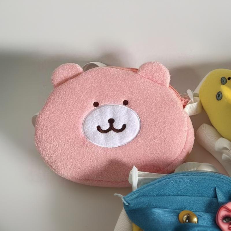 Cartoon Style Plush Crossbody Bag Adorable Soft Casual Shoulder Bag 1Pcs for Teen Girls Shopping Weekend Outing