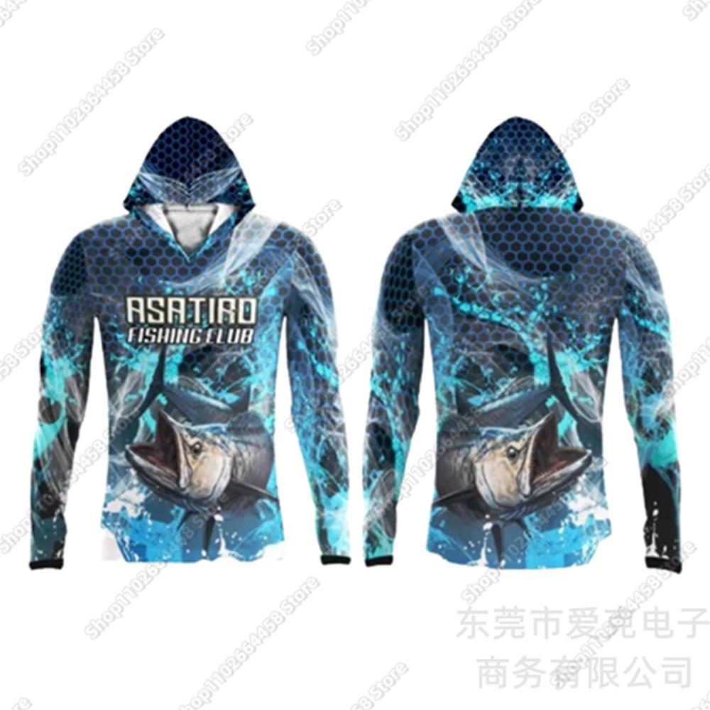 New fishing suit men's summer long-sleeved hoodie outdoor sunscreen top quick-drying breathable sportswear