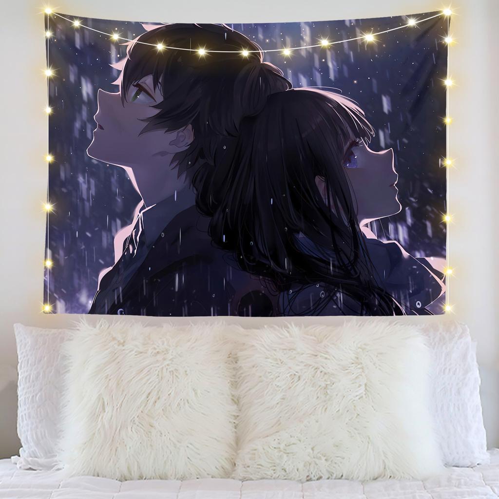 Ice Fruit Background Cloth Bedroom Dormitory Hanging Tapestry Wall Fabric Digital Printing Decoration Cloth Short Fluffy Hanging Cloth