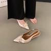2025 women's summer new simple solid color fashion pointed high heels PU leather  designer outdoor banquet women's sandals