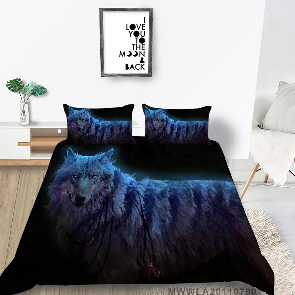 2023 New Style 3D Wolf Print Bedding Suit Comforter Duvet Cover Quilt Covers Bedspread Bed Set Microfiber Single Double King Size Pillowcase