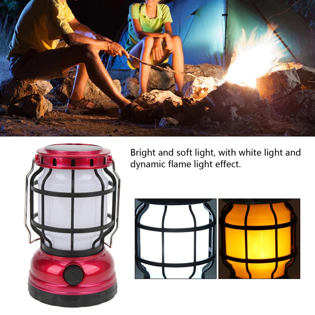 LED Camping Lantern USB Rechargeable Solar Powered Camping Light for Emergency Hiking Home