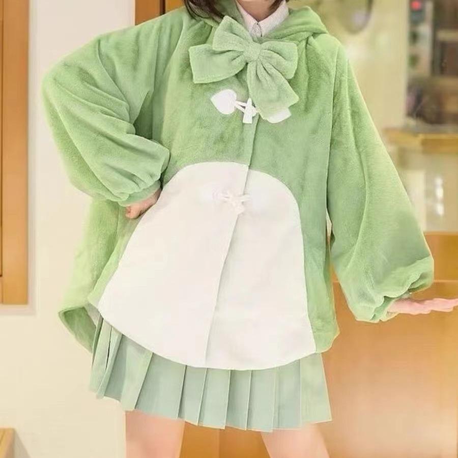 

Милый плащ-накидка из плюша с капюшоном в виде динозавра в стиле лолита - Уютное бархатное мягкое пальто для девочек для осенне-зимнего тренда. Small (S)