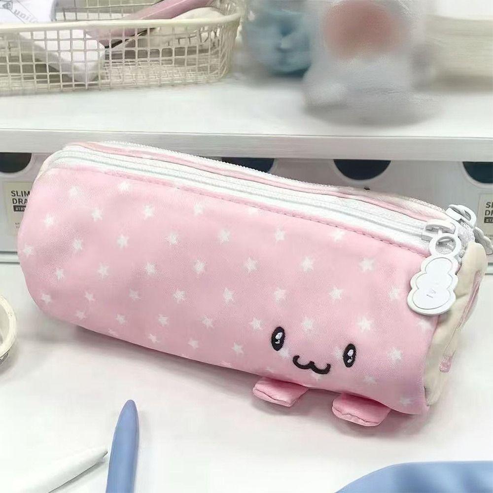 Portable Pen Bag Pink Towel Roll Pen Pouch Durable Stationery Storage Bag  School Supplies