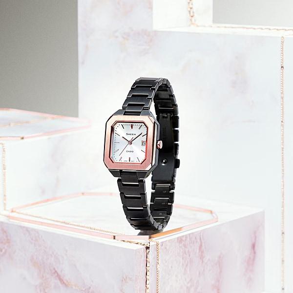 CASIO Women's SHEEN SHS-4528GBJ-7AJF [SHEEN Solar Sapphire Model] Square Watch Black Analog