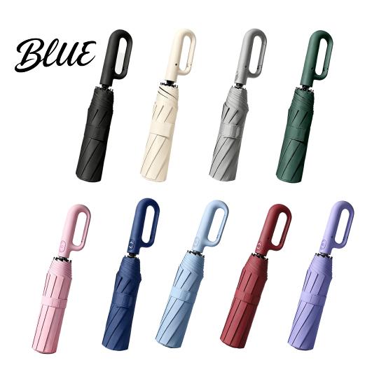 Automatic Open Close Compact Umbrella Creative Ring Buckle Windproof 10-Rib Umbrella UV Protection Sun for Summer Folding UPF 50+ Reinforced