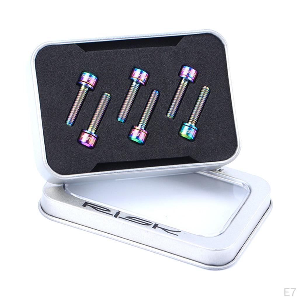 6 Pcs Titanium Alloy Handlebar Stem Bolts Diameter 8.4mm
