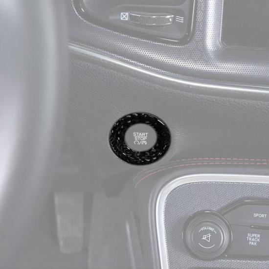 For 2015 -  Chrysler 300 Carbon Fiber Engine Ignition Switch Ring Cover Trim