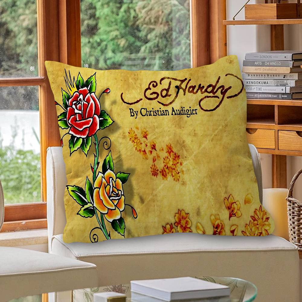 

E-Ed H-Hardy T-Тату Тигр Подушка Подарунки Меблі для дому та офісу Спальня Диван Автомобільна Подушка Чохол 45x45см 12x12Inch