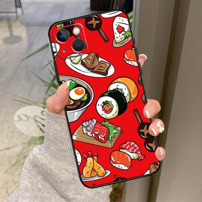Japanese Sushi Food Case For iPhone 17 Air 16 15 14 13 11 12 Pro Max Plus 12 13 Mini 16e 17 Pro Max Back Cover