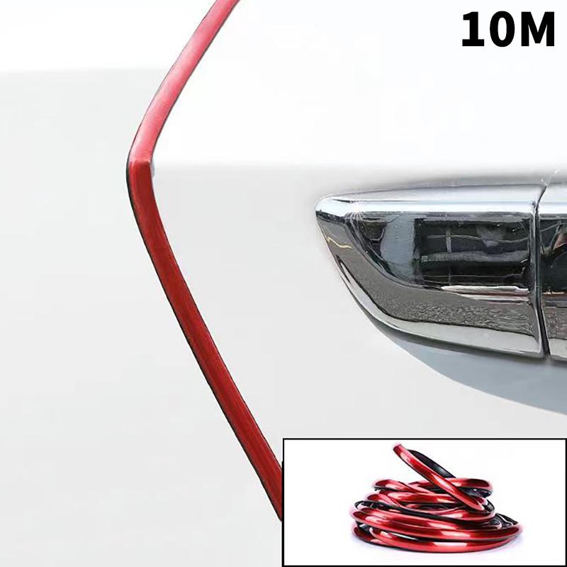 5/10M Chrome Car Door Edge Protection Strip Auto Door Anti Collision Strip Door Moldings Trim Adhesive Protector
