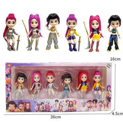 6pcs Anime Q-Version Girl Group Series Figure Toy Desk Decoration Statues Ornament Halloween/Christmas Kids Birthday Gifts