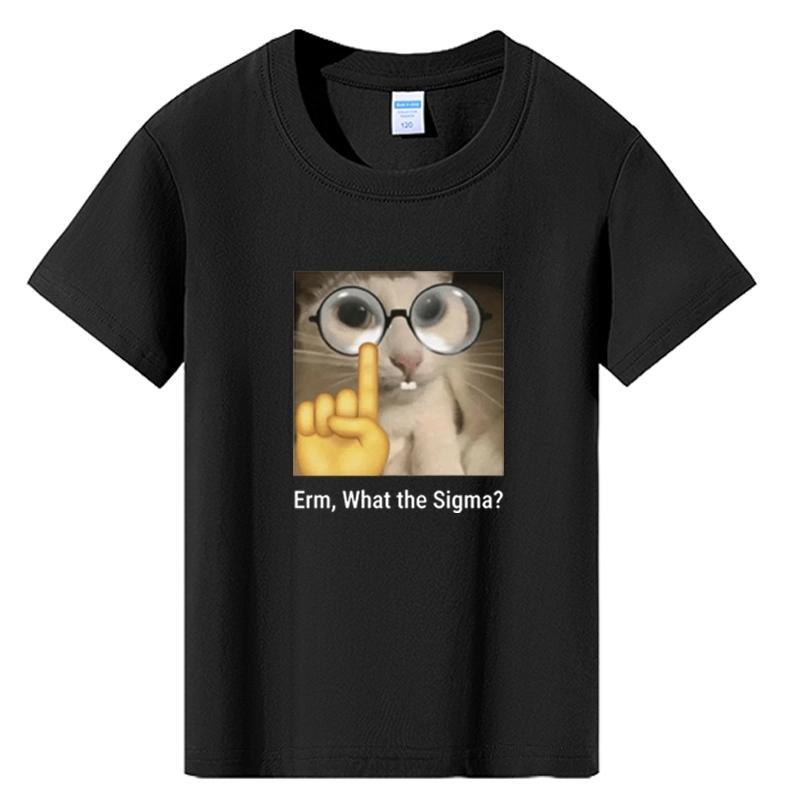 

Kids Casual Cartoon Boy T-Shirts ERM What the Sigma T Shirt Boys Short Sleeve Baby Girls Summer Clothes Teens Top Kids Clothing 100cm чорний