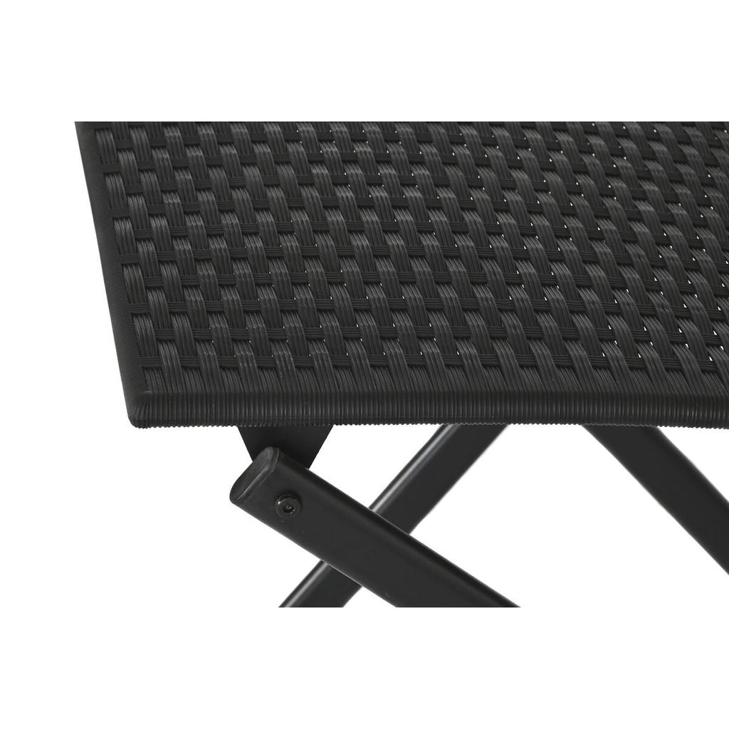 Table + 2 Chairs Set Home ESPRIT Black Steel Synthetic Rattan 58 X 58 X 71.5 Cm