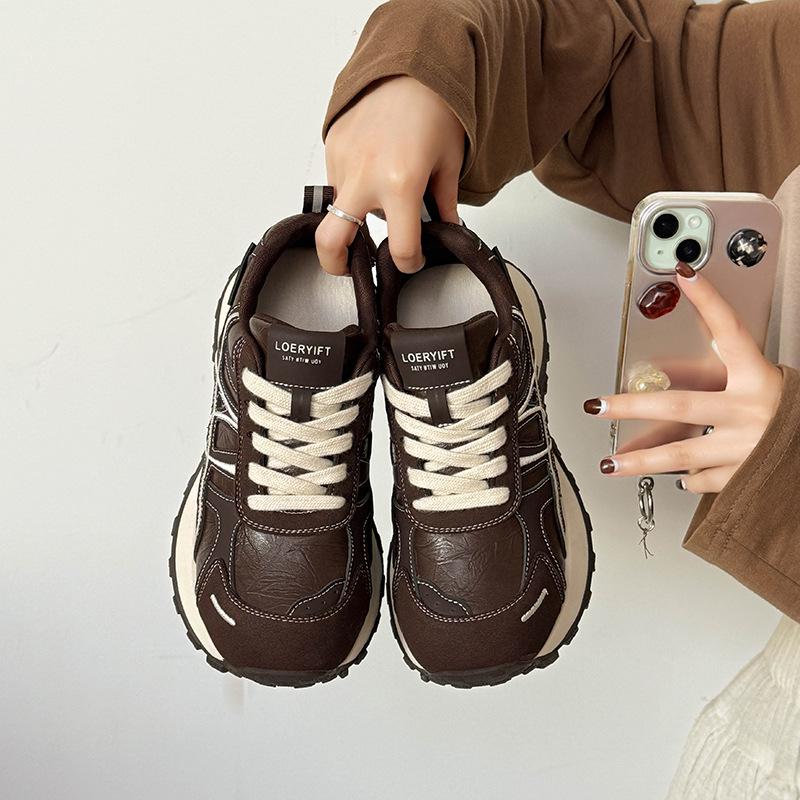 Fashion Women's Casual Shoes Autumn New Outdoor Non Slip Platform Sneakers Height Increase Comfortable Lace Up Vulcanized Shoes