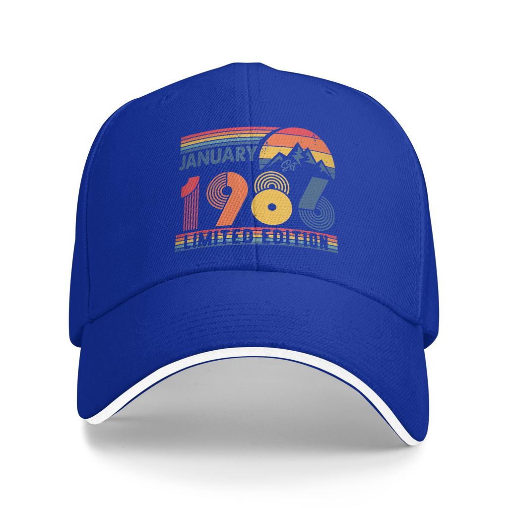 Summer Casual Baseball Cap Retro January 1986 Limited Edition 40 Year Old 40th Birthday Tennis Skate Trucker Hat For Couple