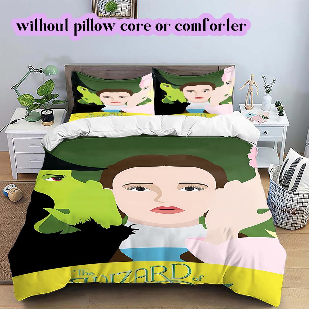 The Wicked Witch  Alice Pattern Bedding Quilt Set Quilt Cover Pillowcase Home Decoration Birthday Gift (1 * duvet cover + 2 * pillowcase, without core