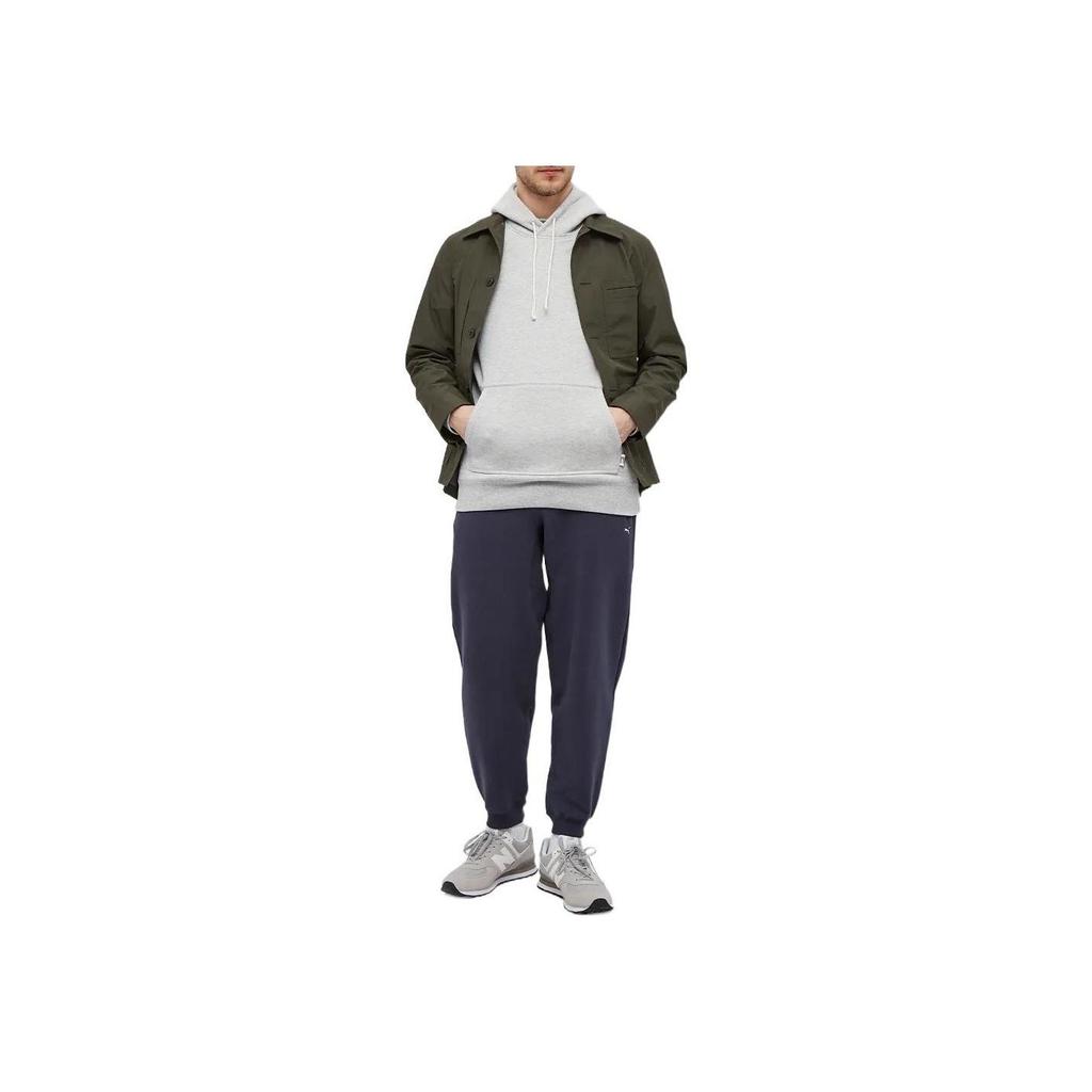 PUMA Run Ciele Chest Embroidered Logo Solid Color Pullover Long-Sleeve Retro Sports Sweatshirt Men's Grey
