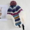 Striped Knitted Lei Feng Hat Women's Winter Thickened Warm Ear Protection Hat Cycling Windproof Plush Hat