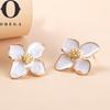 Obega Flower Earrings Stud Pink White Flowers Women Earring Post Spring Summer New Trendy Girls Cute Jewelrys