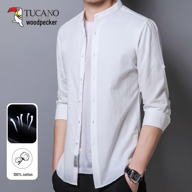 Tucano Men s 100% Cotton Wrinkle-Free Long Sleeve Square Collar Shirt L