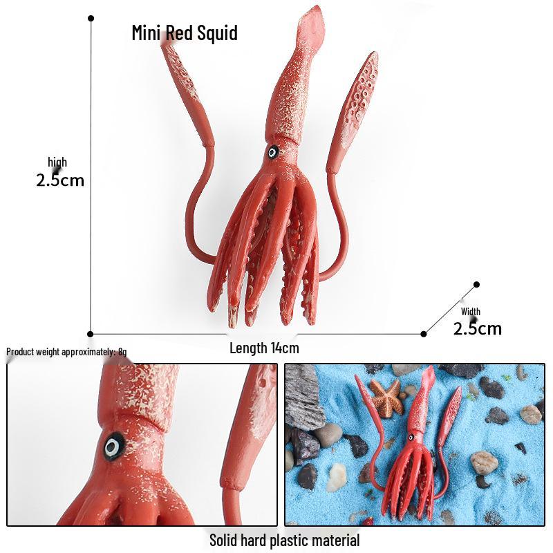 Marine Life Toy Set: Squid, Octopus & Jellyfish Figurines for Kids