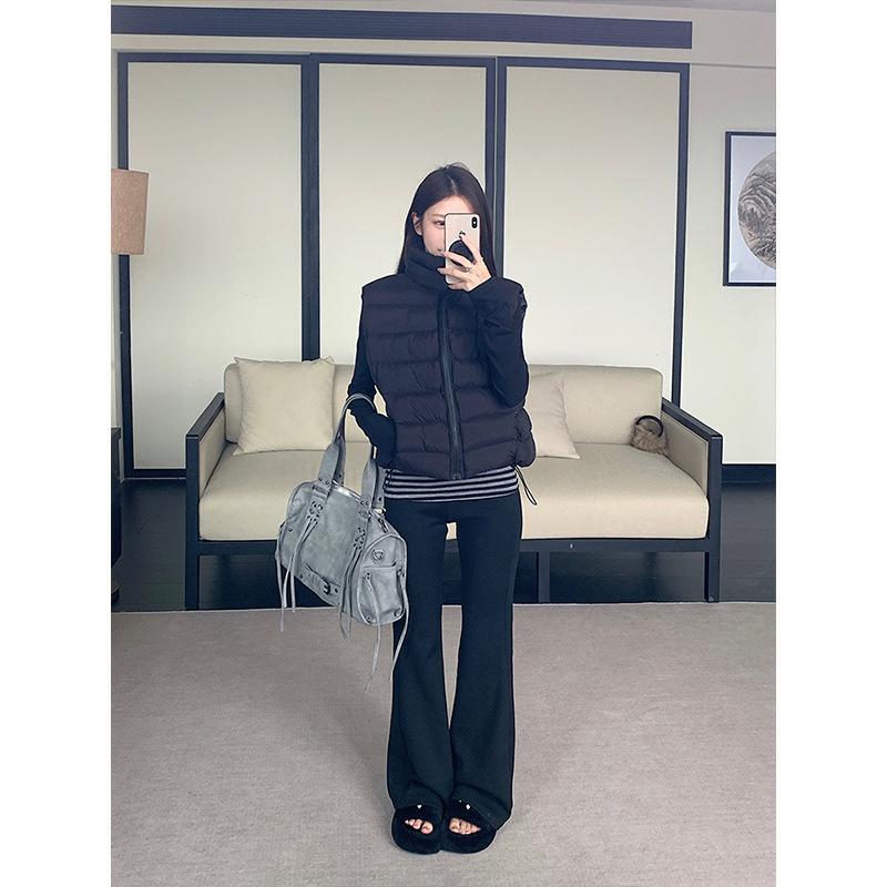 stand-up collar sleeveless ribs cotton clothes vest stacked with thermal cotton coat