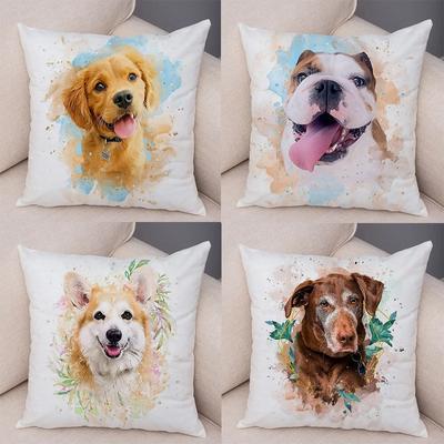 Față de pernă drăguță câine din desene animate, birou, sufragerie, ornamente pentru mașini, față de pernă