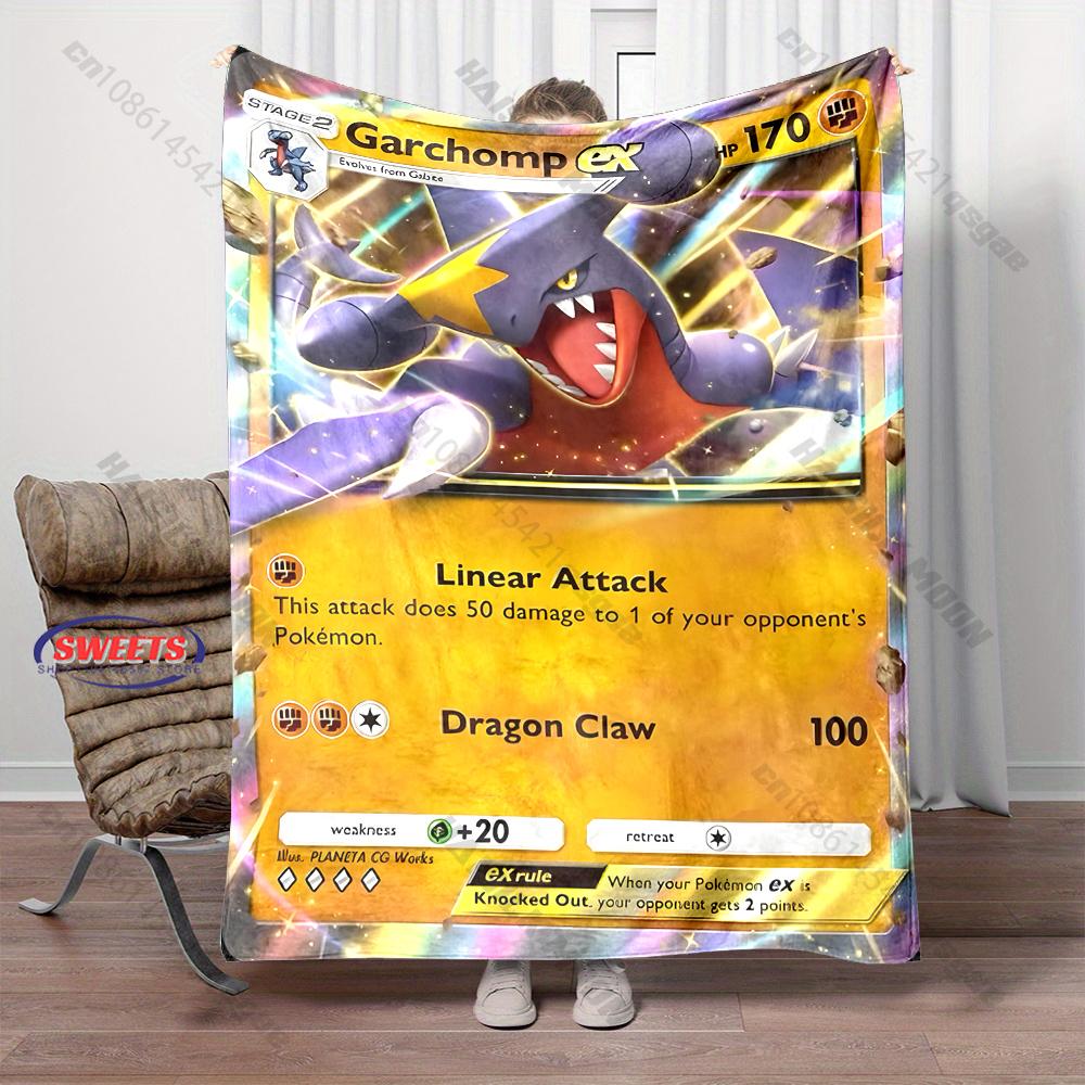 

Free Shipping! Pokemon Garchomp Cards Print Blanket Warm Soft Comfortable Home Travel Sofa Bedding Cover Blanket Holiday Gift 75x90cm(30x35in)