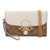 Coach 21 Horse And Carriage Logo Leather Chain Crossbody Shoulder Bag Women Bags Khaki White 88101-IMDJ8