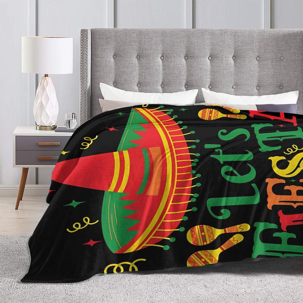 Let's Shift Party Fiesta Blanket Mexican Amigo Cinco De Mayo Warm Plush Bedding Throws For Child Bed Flannel Bedspread Bed Cover