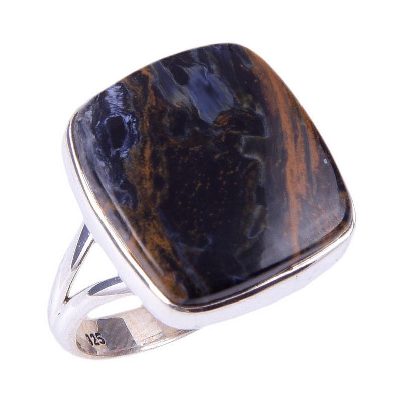 Natural Pietersite Gemstone Handmade 925 Solid Sterling Silver Ring Size 8 d6H33