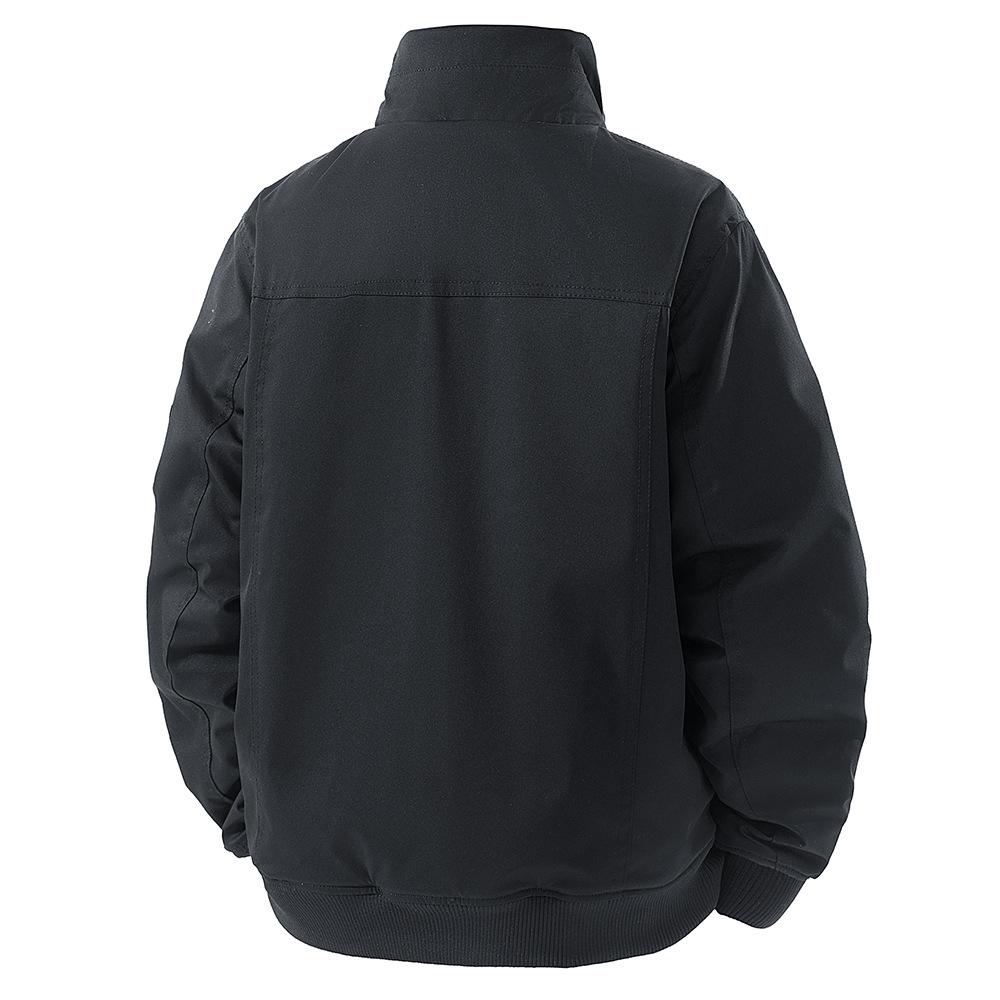 New Jacket for Men's Pure Cotton Plus Velvet Thickened Washing Work Jacket Outdoor Casual Stand Collar Men