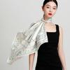 Silk World [Hand-Rolled Edges] 100% Mulberry Silk Scarf Women's Premium Printed Shawl Dual-Use Silk Neck Scarf Gift