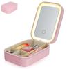 Compact LED Makeup Organizer with Adjustable Brightness – Lightweight Travel Case with Divided Storage for Easy Carrying