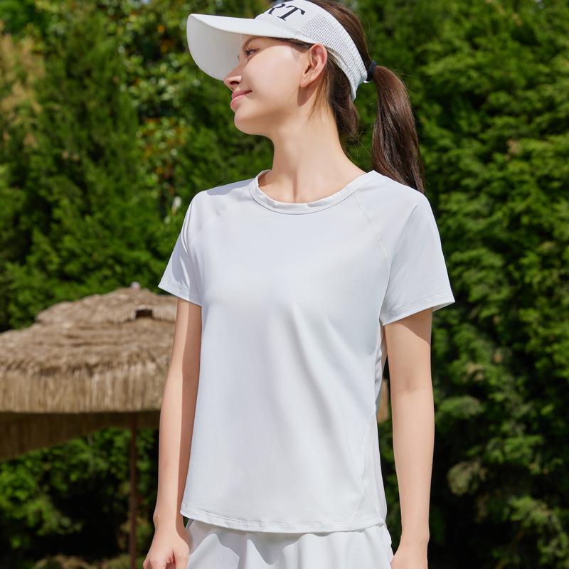 Ice Silk Women s Quick-Dry Sports Yoga Wear – Breathable, Slimming & Fashionable for Morning Runs Medium белый
