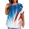 Women's Large Size T-Shirt Casual Tie-dye Round Neck Short Sleeve Top