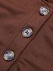 Yiyi 2025 Autumn/Winter Patchwork Hoodie - Casual Buttoned Pullover Sweatshirt