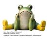 Sitting Frog Statue Resin Frog Stretching His Legs Ornament Garden Frog Figurine for Outdoor Indoor Plant Pot Desk Shelf Decoration