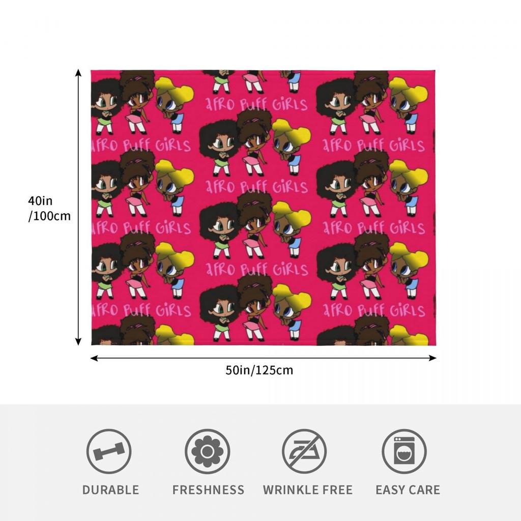 Afro Puff Girls Throw Blanket Kid'S Soft Baby Decorative Beds Tourist Softest Blankets