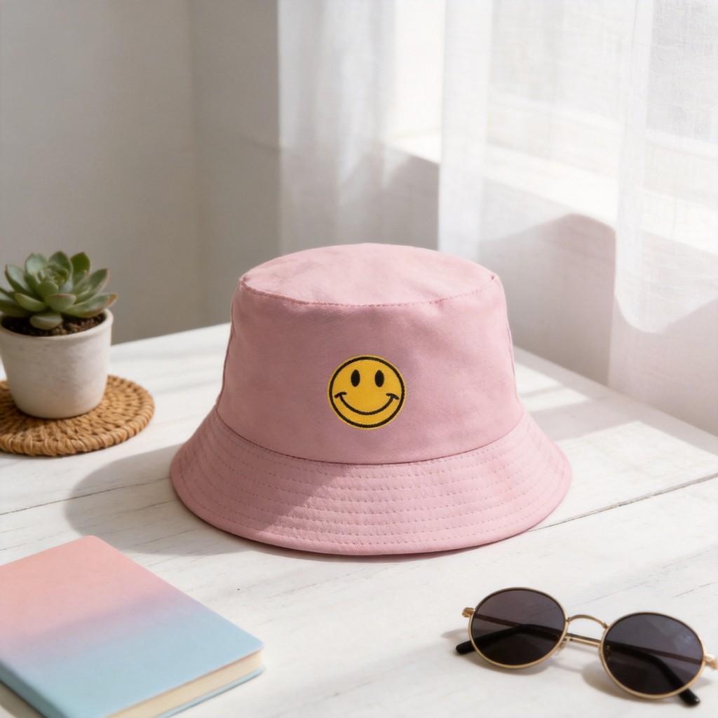 Cotton Embroidered Fisherman Hat With Sun Protection For Summer Beach And Casual Wear