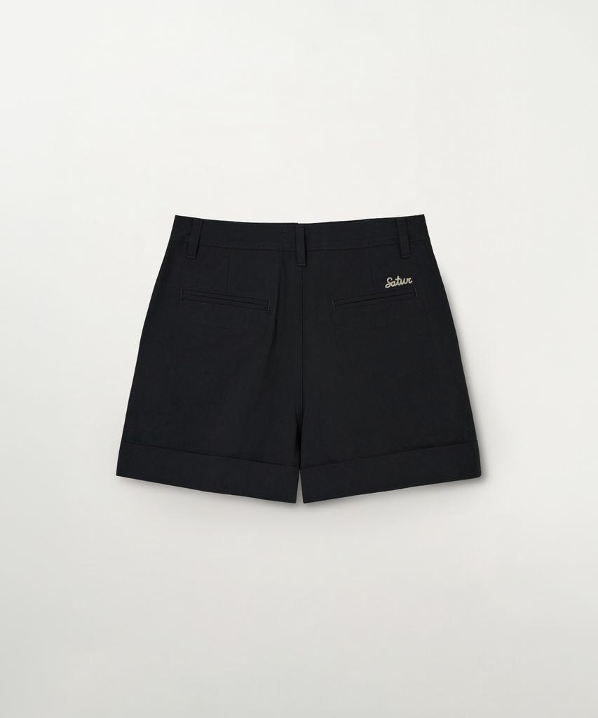 Seteo (W) Pocket Cotton Chino Shorts Black