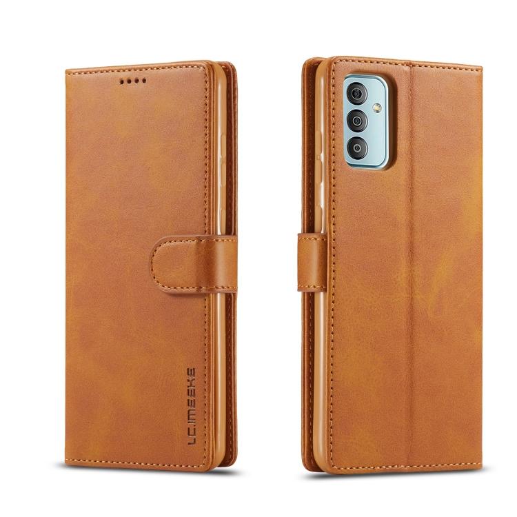 

For Samsung Galaxy A23 5G LC.IMEEKE Calf Texture Leather Phone Case For Samsung Galaxy A23 5G коричневий