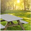 Picnic Tablecovers With Bench Covers Elastic Fitted Tablecloth 6 Ft 30X72 Inch Grey Moroccotables Tablecloths For Camping Indoor