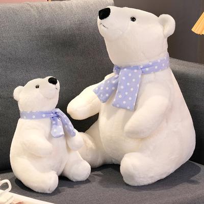 Urso polar fofo brinquedo de pelúcia pelúcias macias bicho de pelúcia cachecol urso polar boneca decoração de quarto presente de aniversário infantil brinquedos para crianças