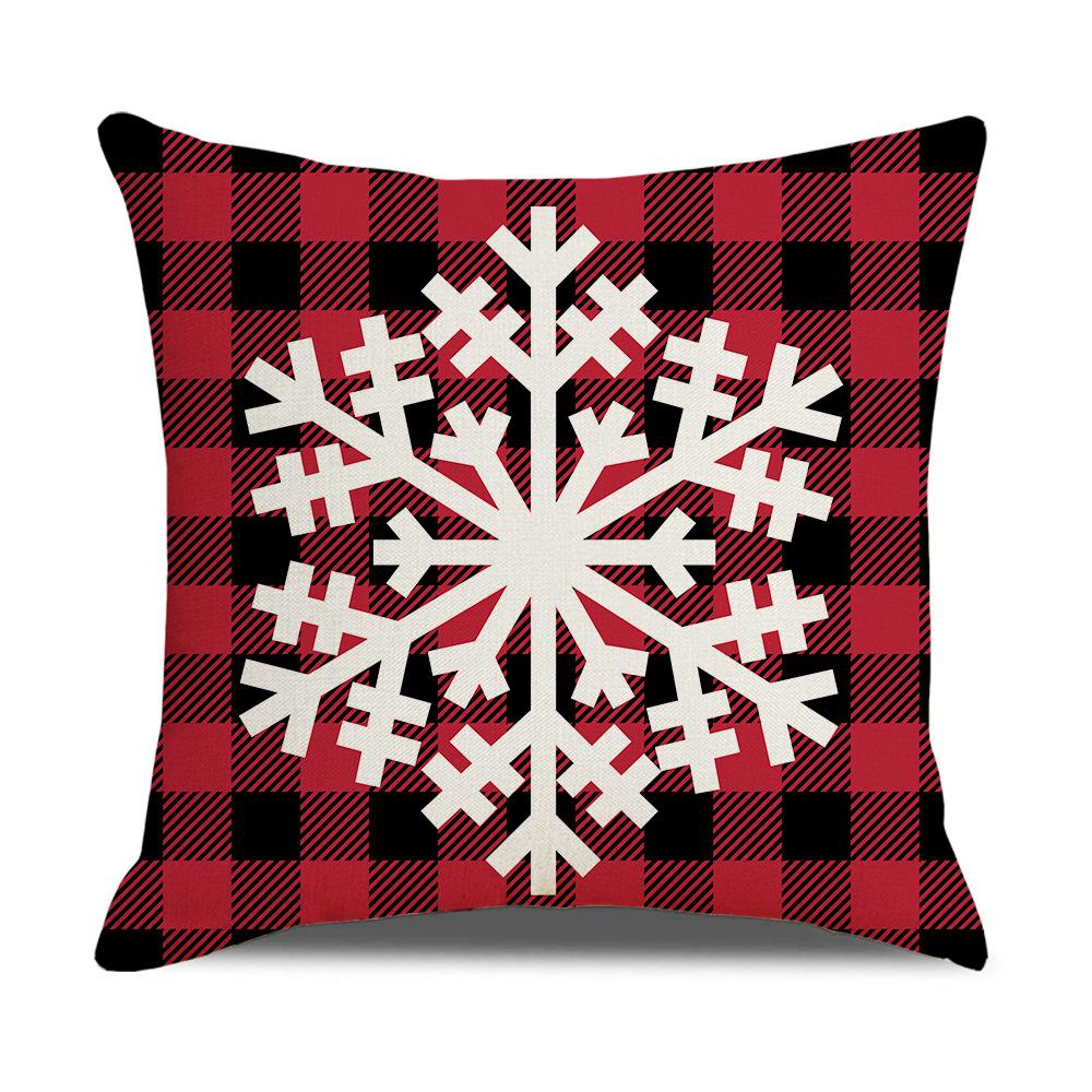 Roter Karomuster Weihnachts-Kissenbezug Leinen Sofa Kissenbezug Büro Kissenbezug Neuer Stil