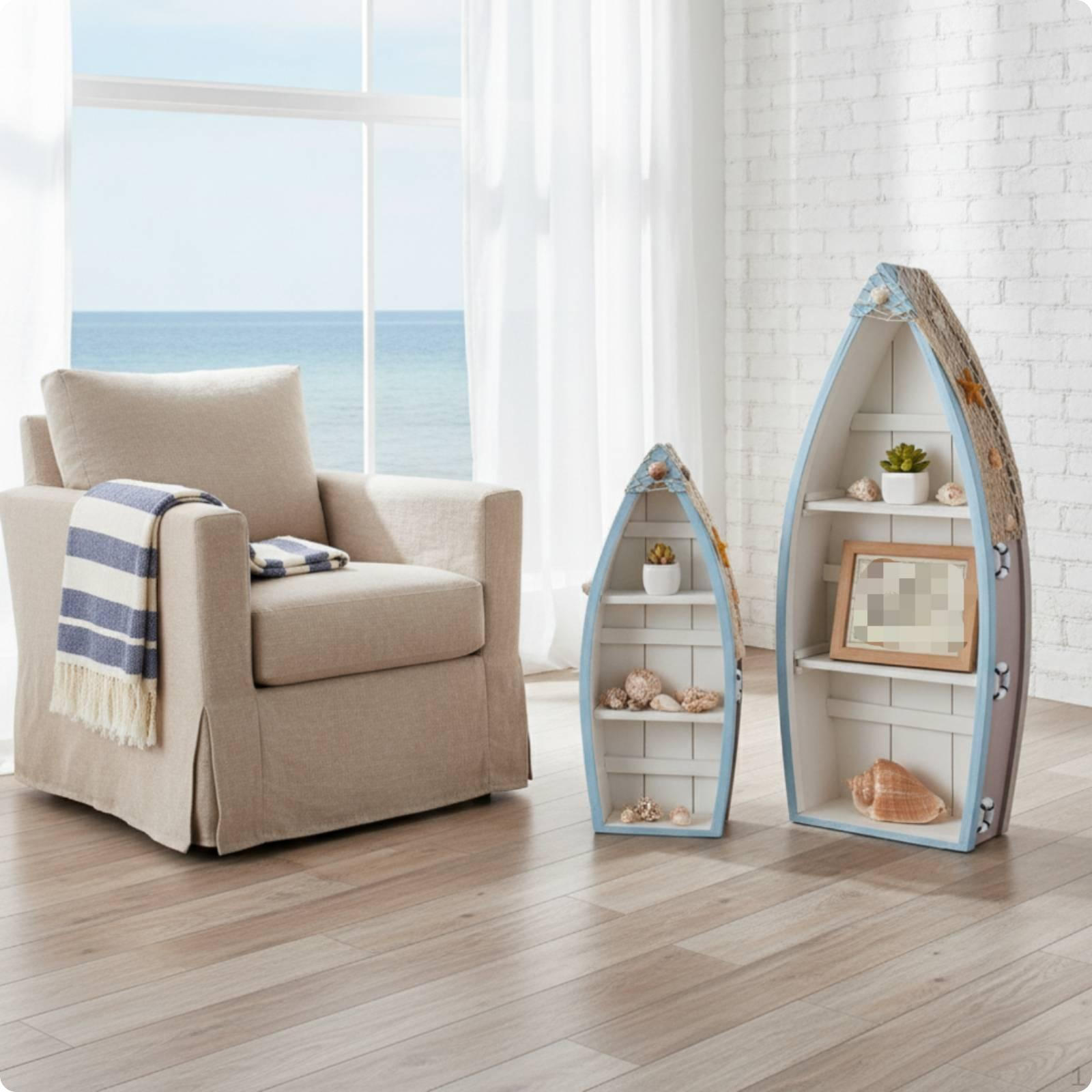2 Pieces Boat Shelf Coastal Ship