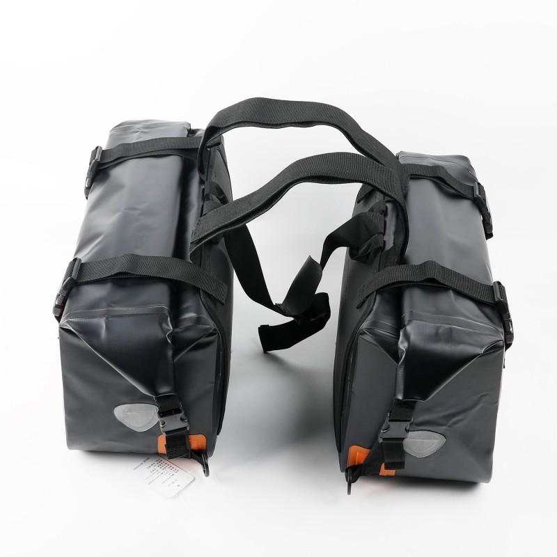 50L Waterproof Motorcycle Saddle Bag Rear Seat Tail Touring Motorcycles With PVC Material Fluorescent Green Orange