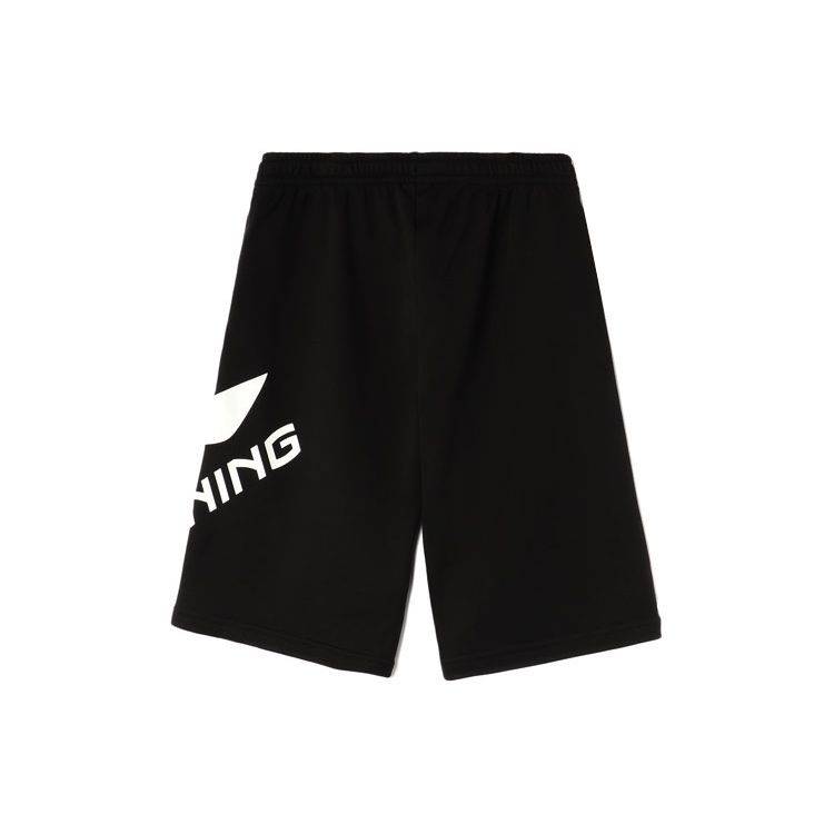 Li Ning Big Logo Sports Mid-Waist Casual Shorts Men Shorts Black AKSR551-1