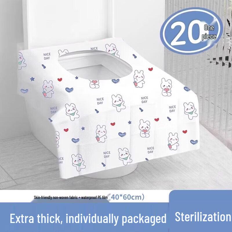 Disposable Full Coverage Travel Toilet Seat Covers - 20 Count